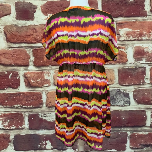 GIANNI BINI COLORFUL ABSTRACT STRIPED DRESS - Picture 3 of 8